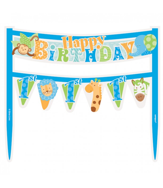 1st-birthday-blue-safari-mini-cake-banner-1ct